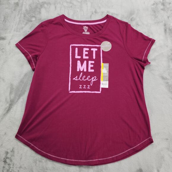 NEW Secret Treasures Top Womens L Purple LET ME SLEEP Sleepwear Essentials - Picture 1 of 7